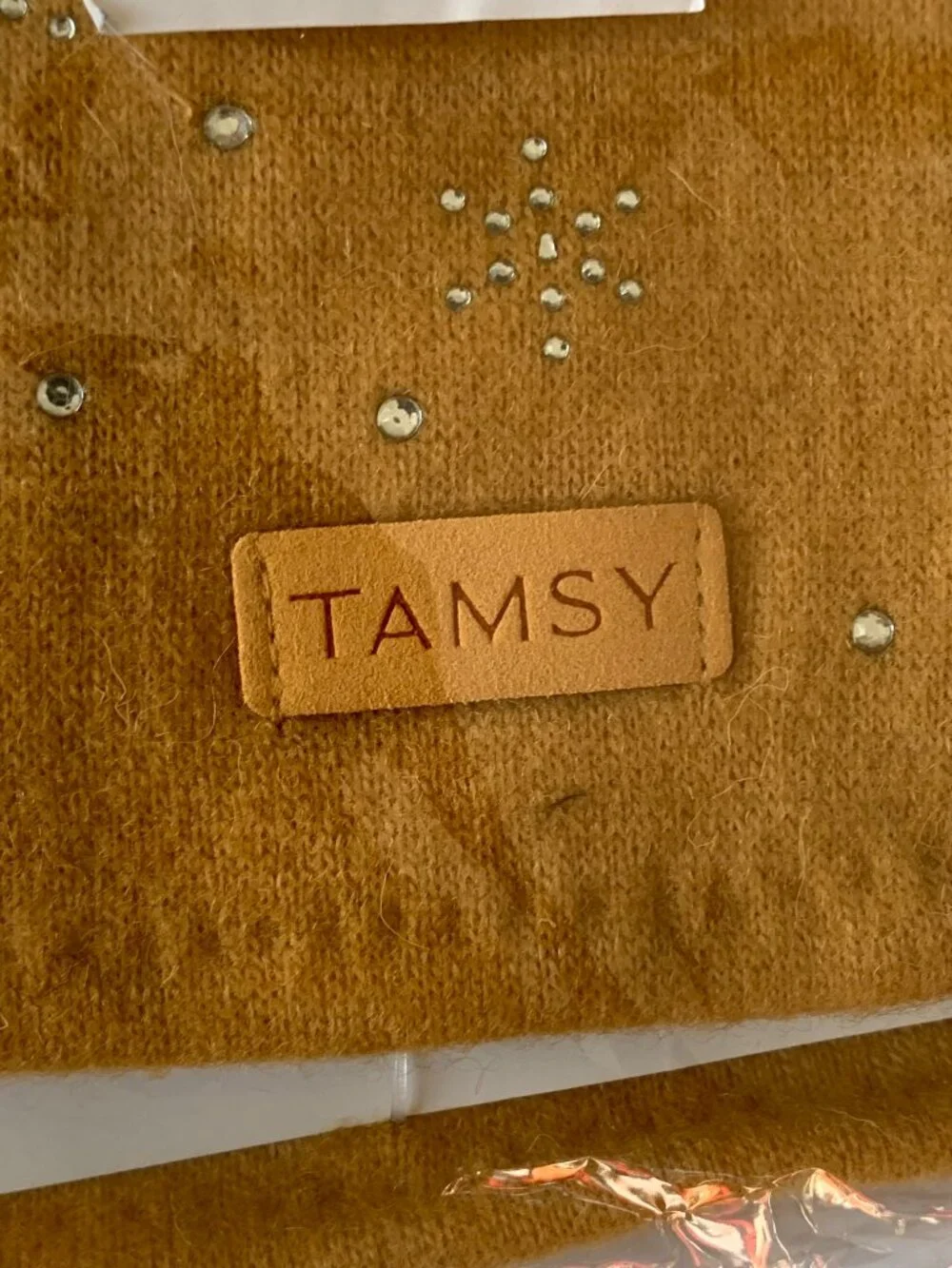 TAMSY GLOVES MUSTARD YELLOW NEW 80% CASHMERE 20